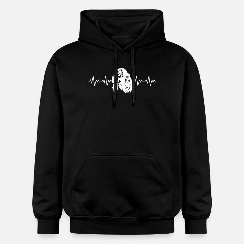 Cocker Spaniel ECG Heartbeat - Gildan Unisex Softstyle® Midweight Hoodie - black