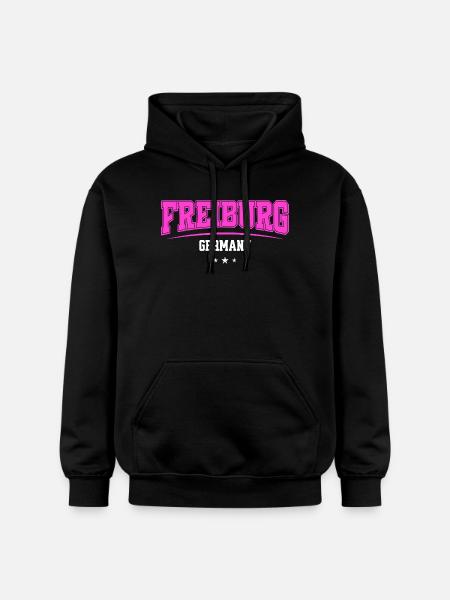 Freiburg Germany College lettering Pink Urban - Gildan Unisex Softstyle® Midweight Hoodie - black