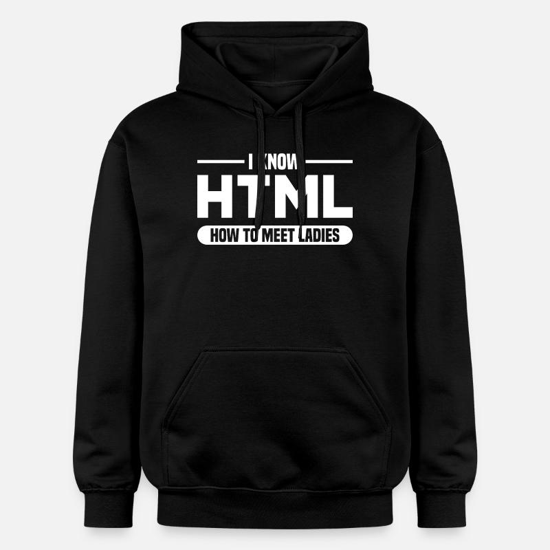 HTML Humor Code Programmierer Spruch - Gildan Unisex Softstyle® Midweight Hoodie - Schwarz