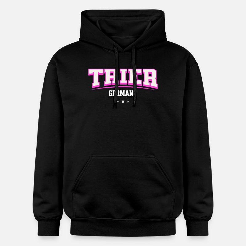 Lettrage rétro Allemagne de Trèves - Sweat à capuche Softstyle® Gildan Unisexe - noir