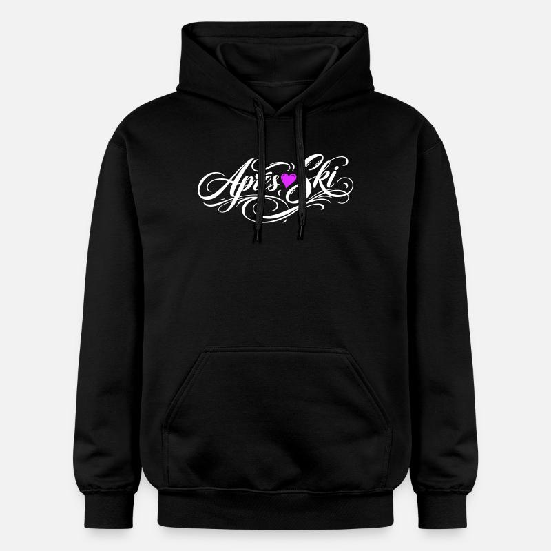 Amour du cœur après ski - Sweat à capuche Softstyle® Gildan Unisexe - noir