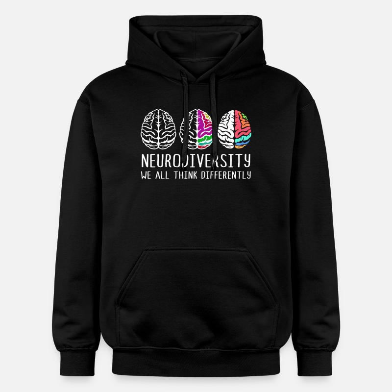 Neurodiversité Autisme Cerveau TDAH Asperger - Sweat à capuche Softstyle® Gildan Unisexe - noir