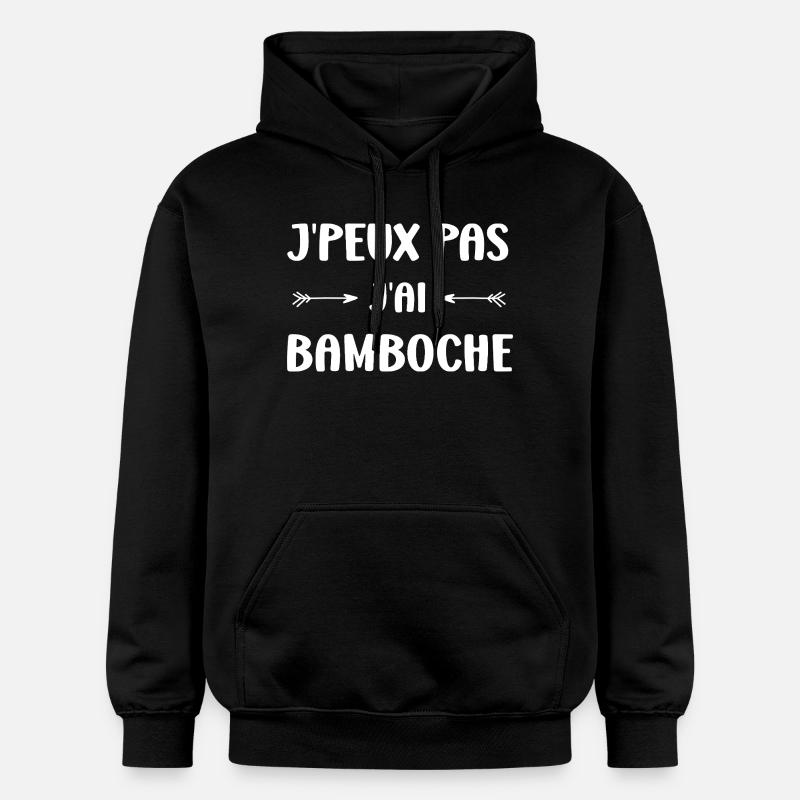 J'peux pas j'ai bamboche - Sweat à capuche Softstyle® Gildan Unisexe - noir