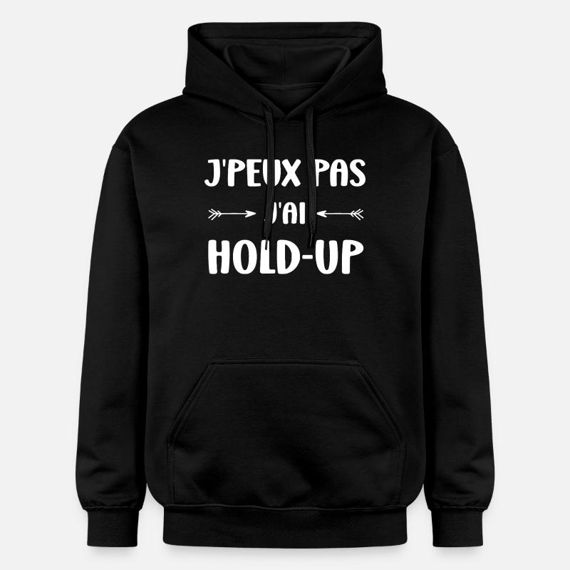 J'peux pas j'ai hold-up - Sweat à capuche Softstyle® Gildan Unisexe - noir