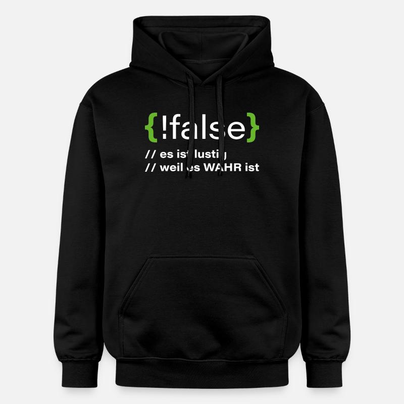 false - Lustiger Programmierer Spruch - Gildan Unisex Softstyle® Midweight Hoodie - Schwarz