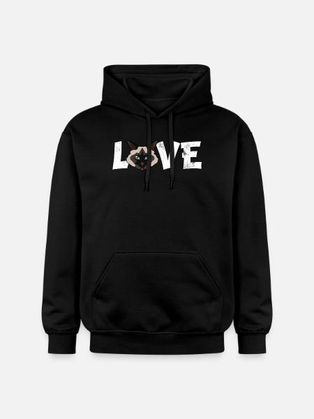Birman Cat Love Funny Breed Illustration - Gildan Unisex Softstyle® Midweight Hoodie - black