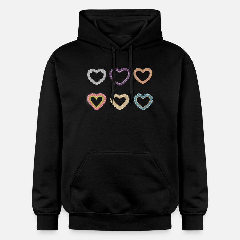 Cœurs en dentelle en filigrane - Sweat à capuche Softstyle® Gildan Unisexe - noir