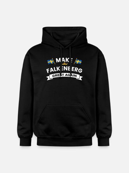 Falkenberg Flag Crown Design - Gildan Unisex Softstyle® Midweight Hoodie - black