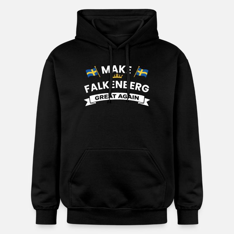 Couronne du drapeau de Falkenberg - Sweat à capuche Softstyle® Gildan Unisexe - noir