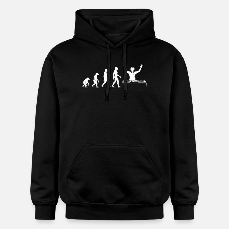 Évolution vers un DJ avec platine - Sweat à capuche Softstyle® Gildan Unisexe - noir