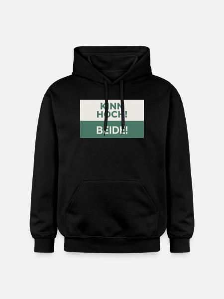 Kinn hoch! Beide! – Frecher Motivationsspruch - Gildan Unisex Softstyle® Midweight Hoodie - black