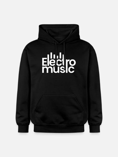 Electro music logo - Gildan Unisex Softstyle® Midweight Hoodie - black
