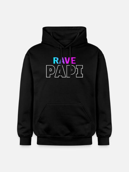 Rave Dad Techno House Electro Festival Hardstyle - Gildan luvtröja unisex Softstyle® Midweight - svart