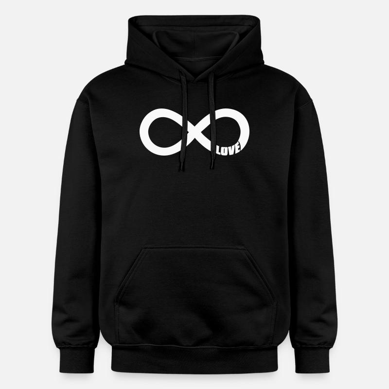 Infinity Love Symbol - White - Gildan Unisex Softstyle® Midweight Hoodie - black