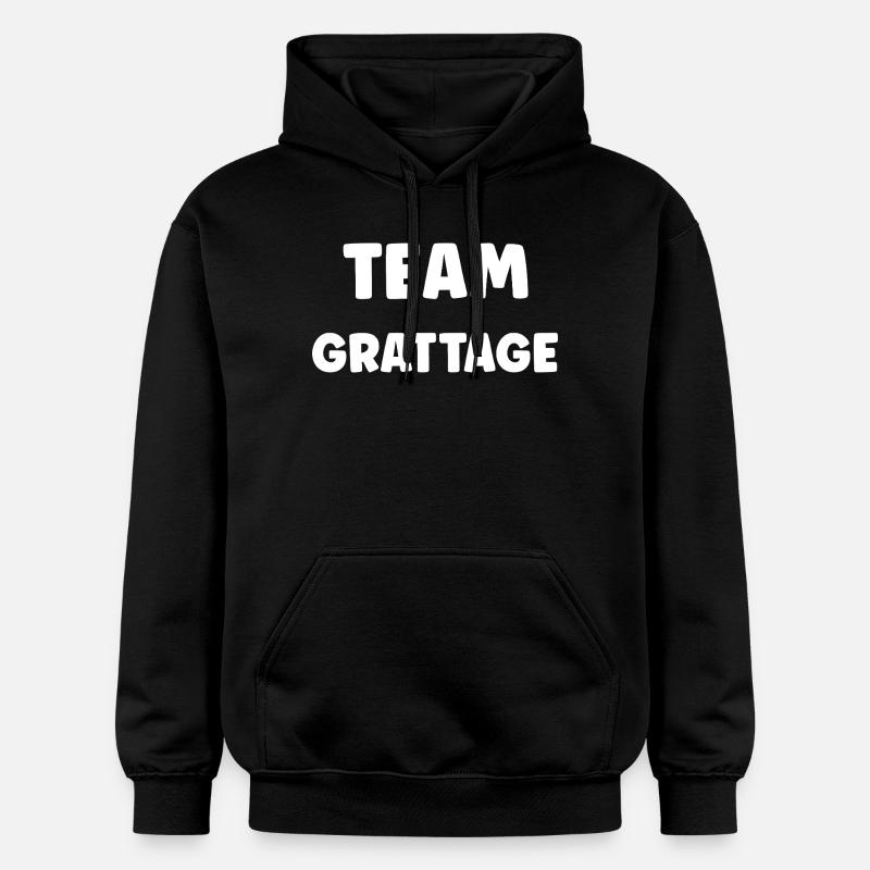 Team Scratching: Black on White - Gildan Unisex Softstyle® Midweight Hoodie - black