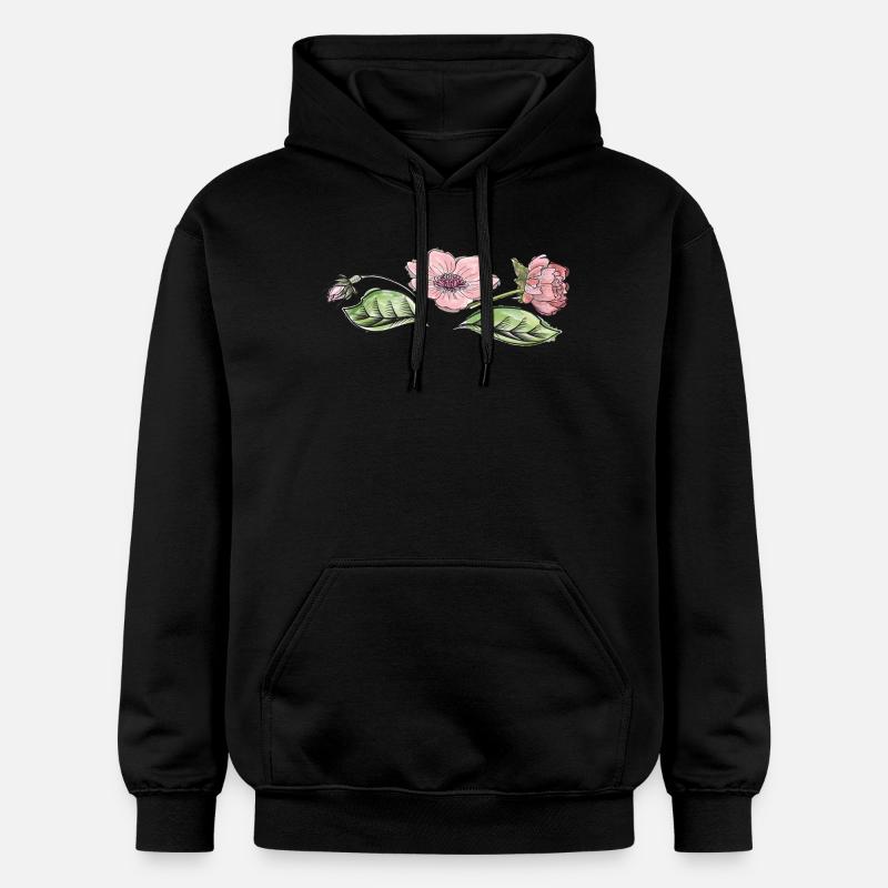 Vrille de fleur - Sweat à capuche Softstyle® Gildan Unisexe - noir