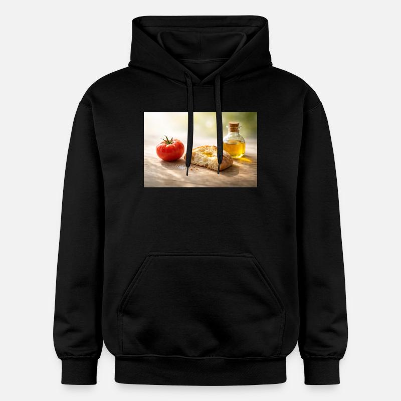 Tomate. Du pain. De l’huile. - Sweat à capuche Softstyle® Gildan Unisexe - noir