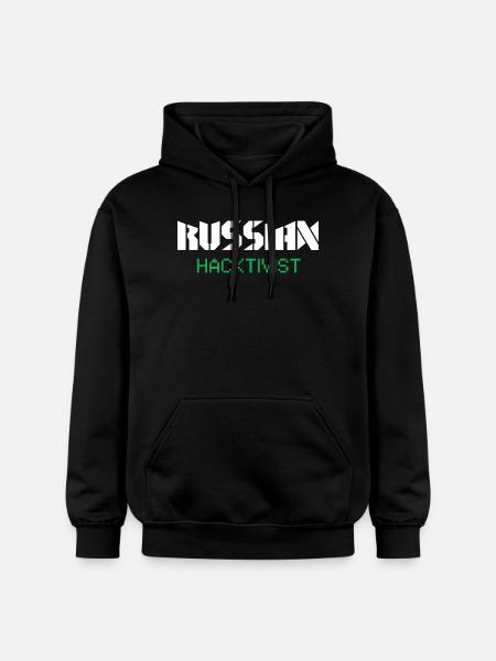 Russian Hacktivist Cyber Security Design - Gildan Unisex Softstyle® Midweight Hoodie - Schwarz