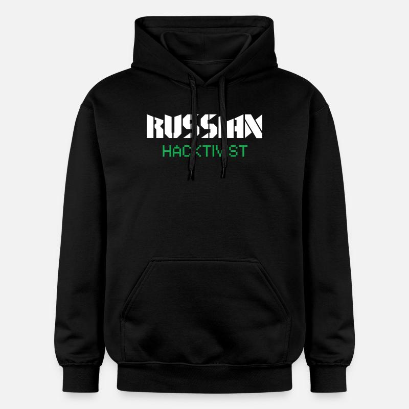 Russian Hacktivist Cyber Security Design - Gildan Unisex Softstyle® Midweight Hoodie - black