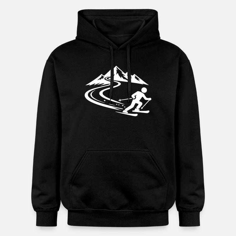 Piste de ski Mountains - Sweat à capuche Softstyle® Gildan Unisexe - noir