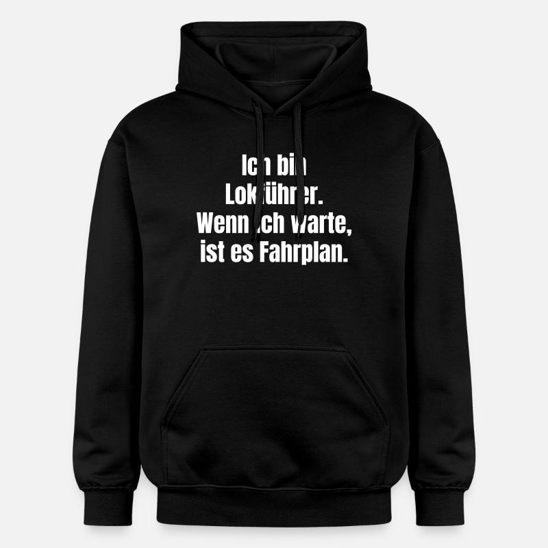 Ich bin Lokführer: Fahrplan-Wartezeit - Gildan Unisex Softstyle® Midweight Hoodie - Schwarz