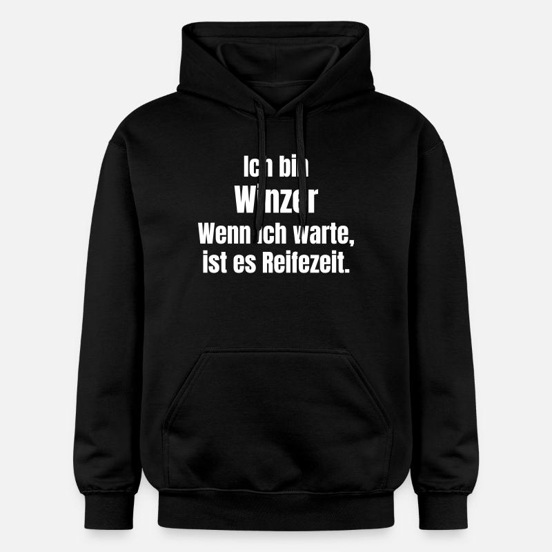 Ich bin Winzer Reifezeit Zitat - Gildan Unisex Softstyle® Midweight Hoodie - Schwarz