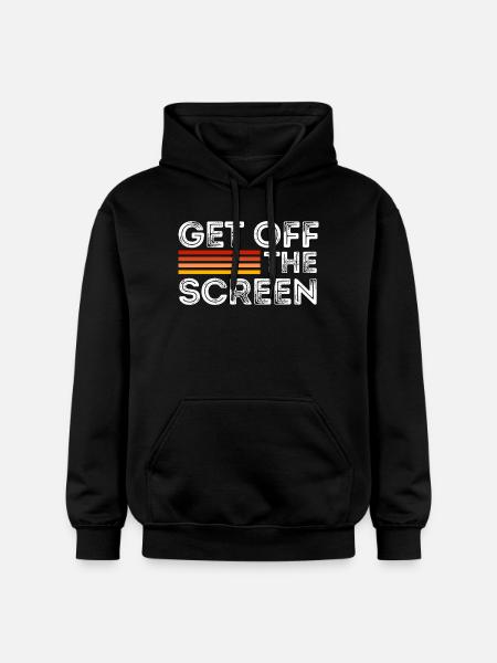 Get Off The Screen - Gildan Unisex Softstyle® Midweight Hoodie - black