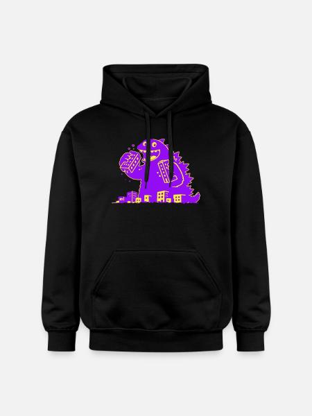 Monster frisst Stadt - Gildan Unisex Softstyle® Midweight Hoodie - Schwarz
