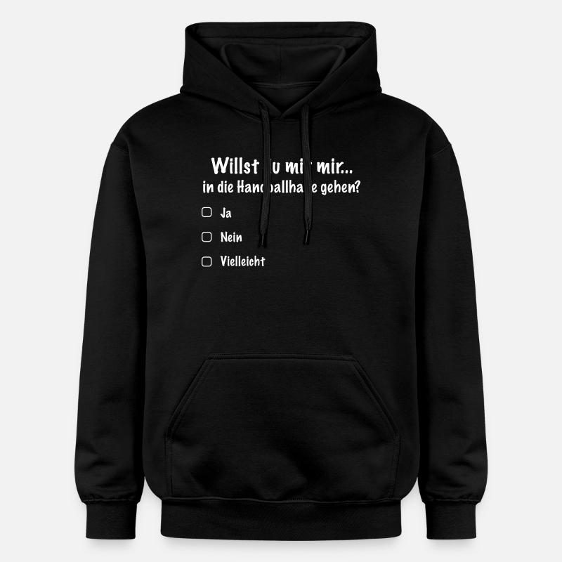 Handballdate Spruch Einladung (Weiß) - Gildan Unisex Softstyle® Midweight Hoodie - Schwarz