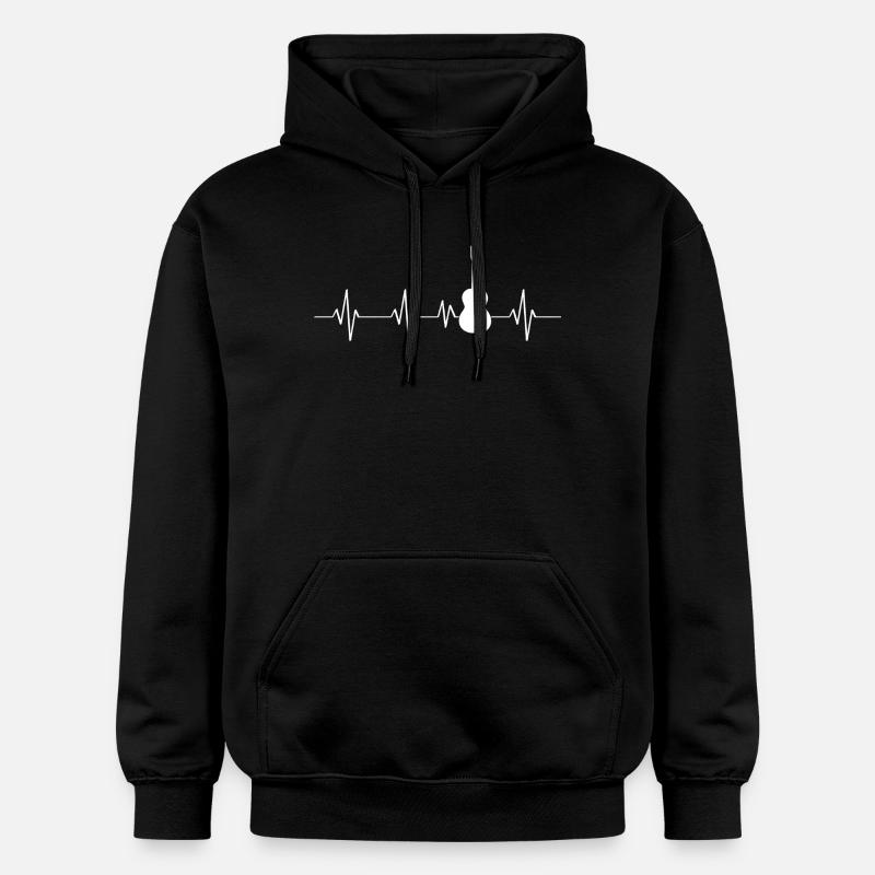 Battement de cœur en ukulélé - Sweat à capuche Softstyle® Gildan Unisexe - noir