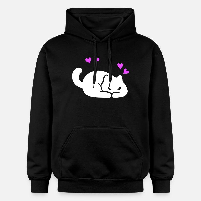 Katze Liebe - Gildan Unisex Softstyle® Midweight Hoodie - Schwarz