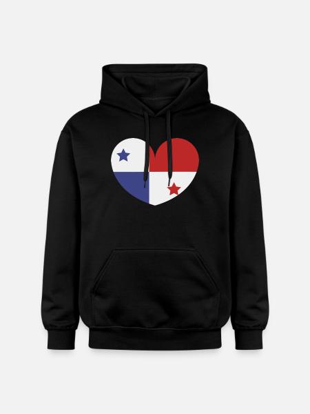 Panama heart flag - Gildan Unisex Softstyle® Midweight Hoodie - black