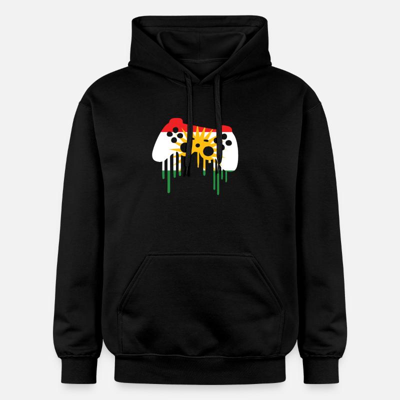 Joueur de drapeau du Kurdistan - Sweat à capuche Softstyle® Gildan Unisexe - noir