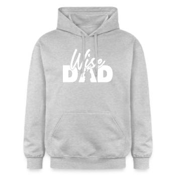 Wise Dad Silhouette Fatherhood Parenting - Gildan Unisex Softstyle® Midweight Hoodie - light heather grey - Front - Liana (172cm) & Jaron (178cm)