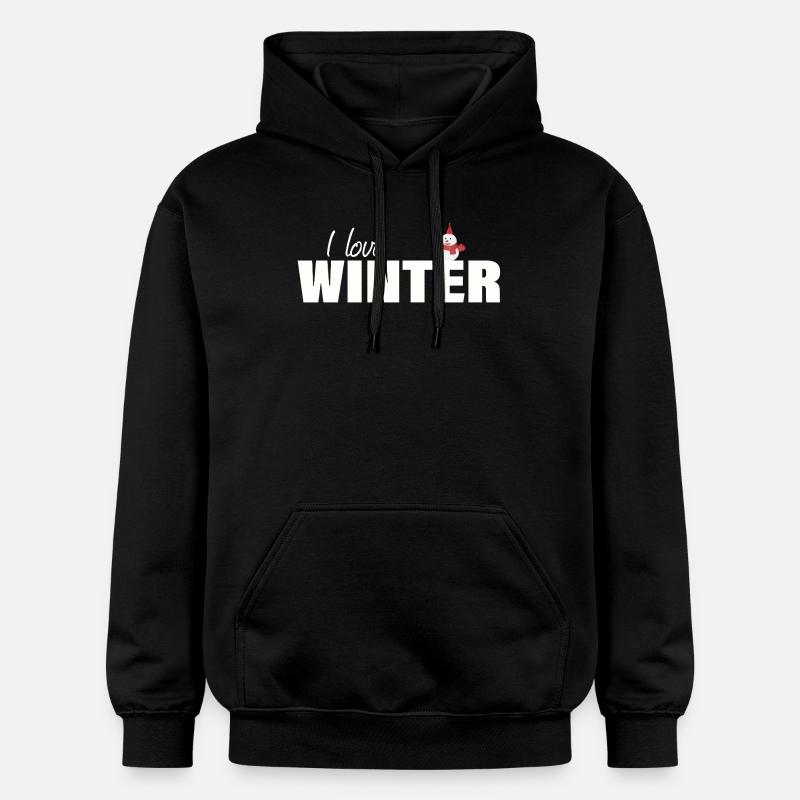 J’adore l’hiver - Sweat à capuche Softstyle® Gildan Unisexe - noir