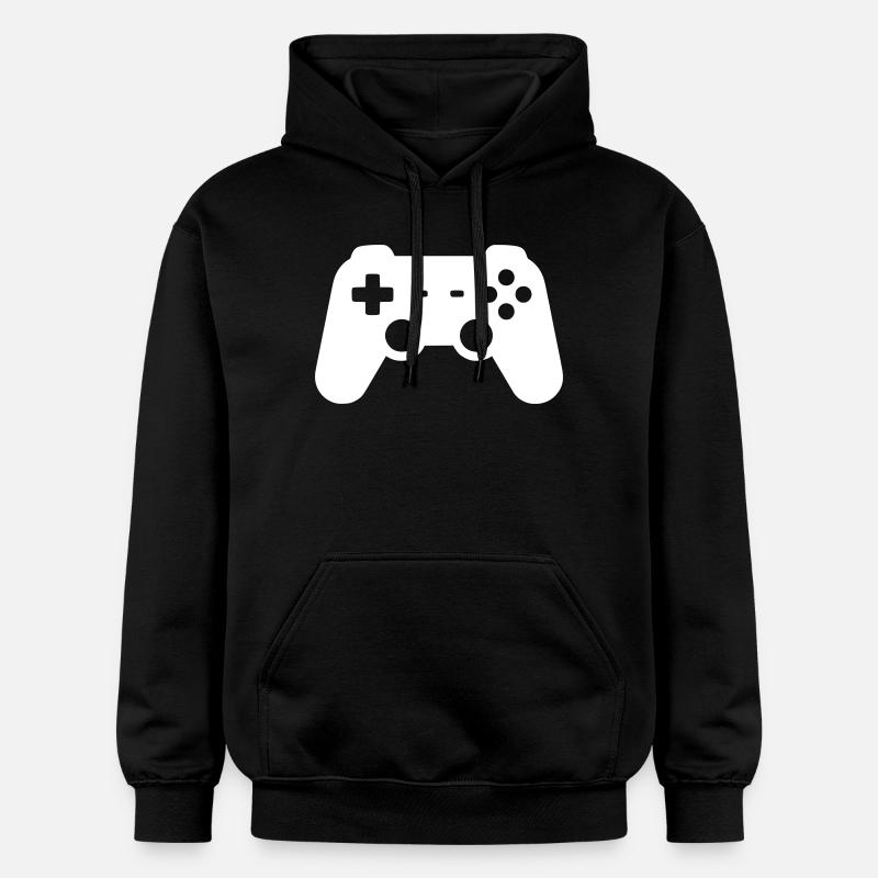 Controller Silhouette Icon - Gildan Unisex Softstyle® Midweight Hoodie - Schwarz