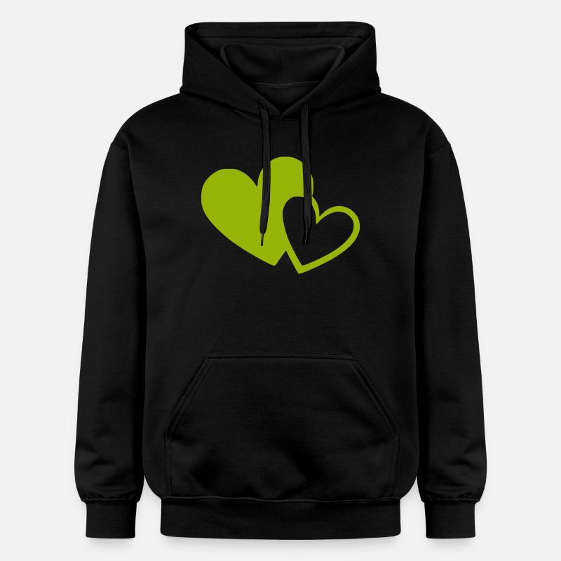 Cœur vert motif de cœurs verts - Sweat à capuche Softstyle® Gildan Unisexe - noir