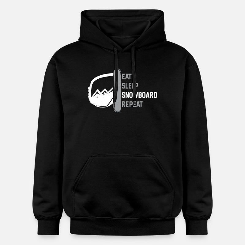 Snowboarder Manger Sleep Snowboard - Sweat à capuche Softstyle® Gildan Unisexe - noir