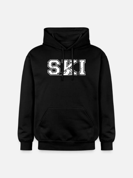 Ski Skifahrer Wintersport - Gildan Unisex Softstyle® Midweight Hoodie - Schwarz