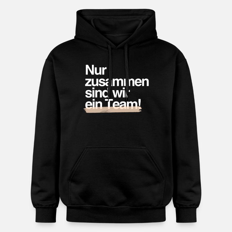 Gemeinsam stark — Teamgeist-Design - Gildan Unisex Softstyle® Midweight Hoodie - Schwarz