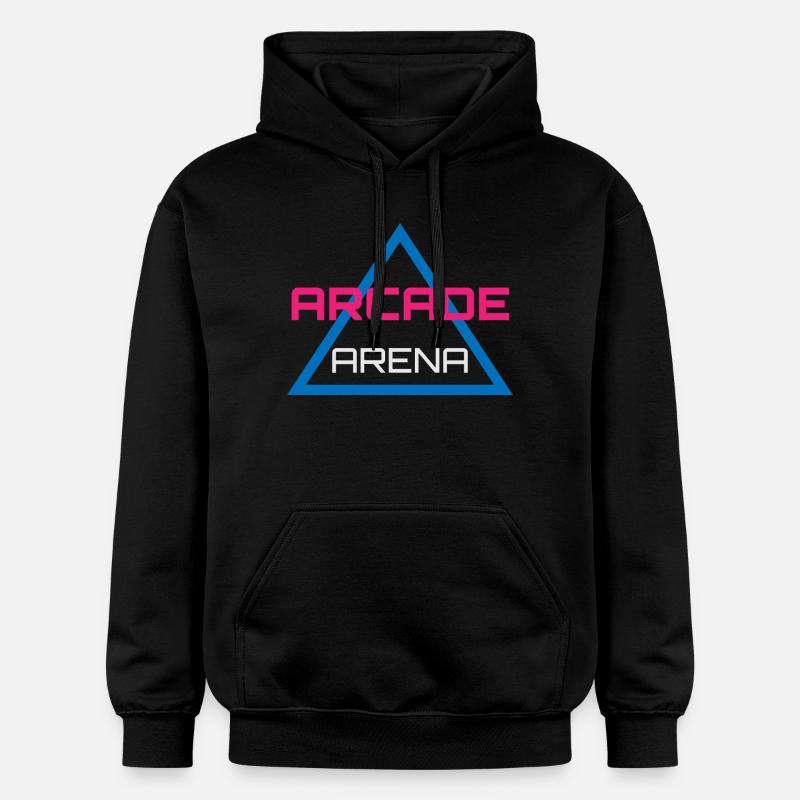 Retro Gaming Neon Design - Sweat à capuche Softstyle® Gildan Unisexe - noir