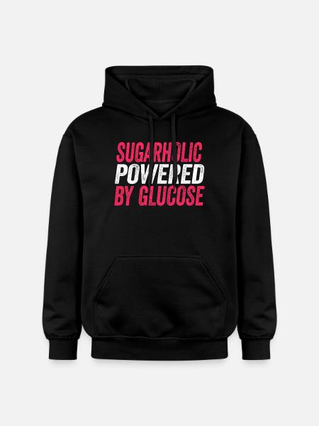 Sugarholic Powered by Glucose - Gildan Unisex Softstyle® Midweight Hoodie - black