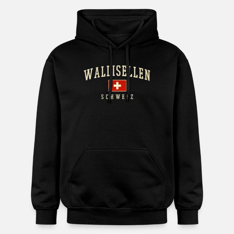 Wallisellen Suisse Conception du drapeau - Sweat à capuche Softstyle® Gildan Unisexe - noir