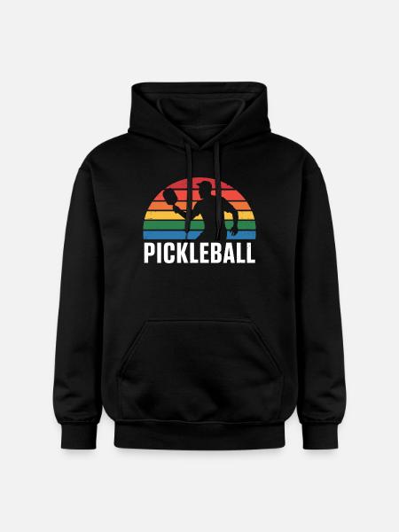 Pickleball Sunset Silhouette - Gildan Unisex Softstyle® Midweight Hoodie - black