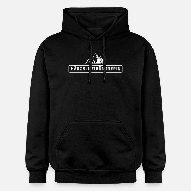 Härzbluetbündnerin Stolze Bündnerin Grisons - Sweat à capuche Softstyle® Gildan Unisexe - noir