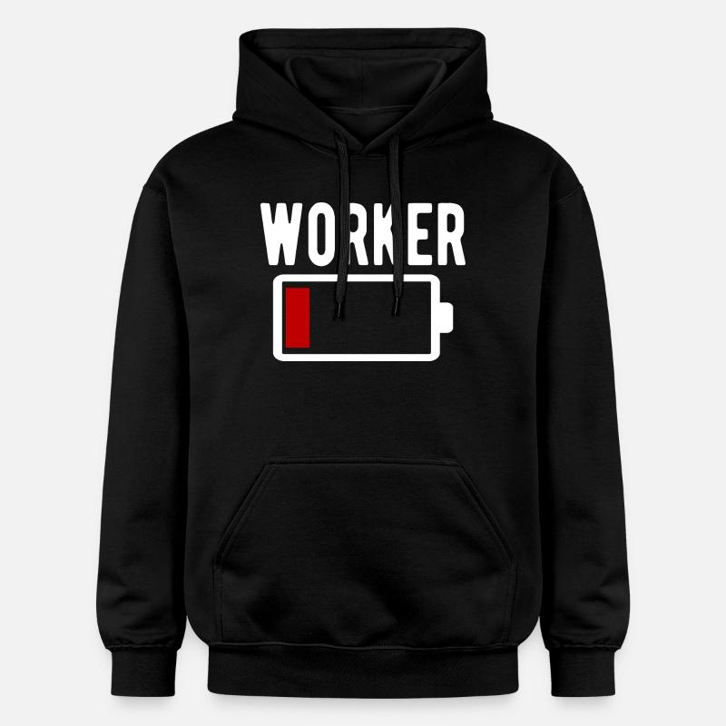 Ouvrier Ouvrier Batterie faible, drôle - Sweat à capuche Softstyle® Gildan Unisexe - noir