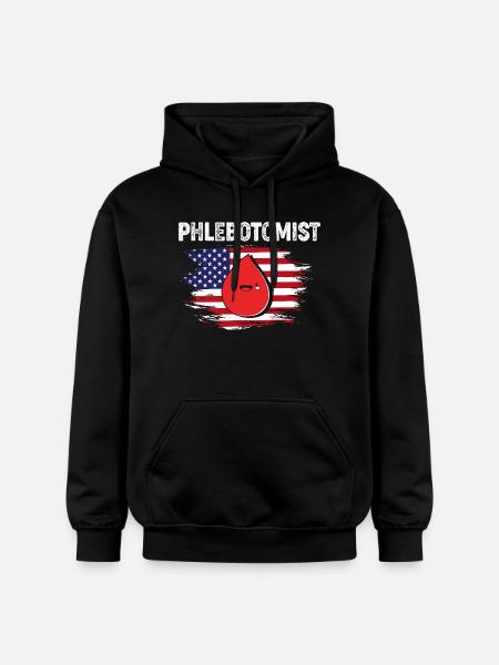 Nurse Caregiver Blood Sampling Phlebotomist - Gildan Unisex Softstyle® Midweight Hoodie - black