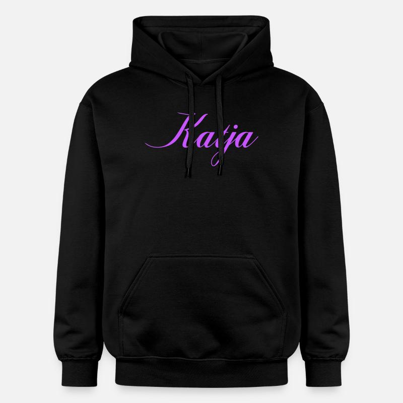 Nomme Katja en écriture lavande - Sweat à capuche Softstyle® Gildan Unisexe - noir