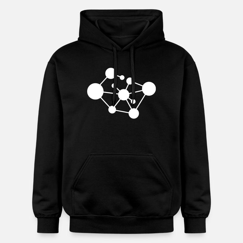 Molecule Network Connection - Gildan Unisex Softstyle® Midweight Hoodie - black