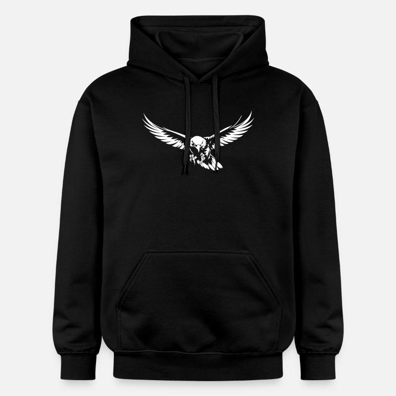 Aigle attaquant en vol - Sweat à capuche Softstyle® Gildan Unisexe - noir